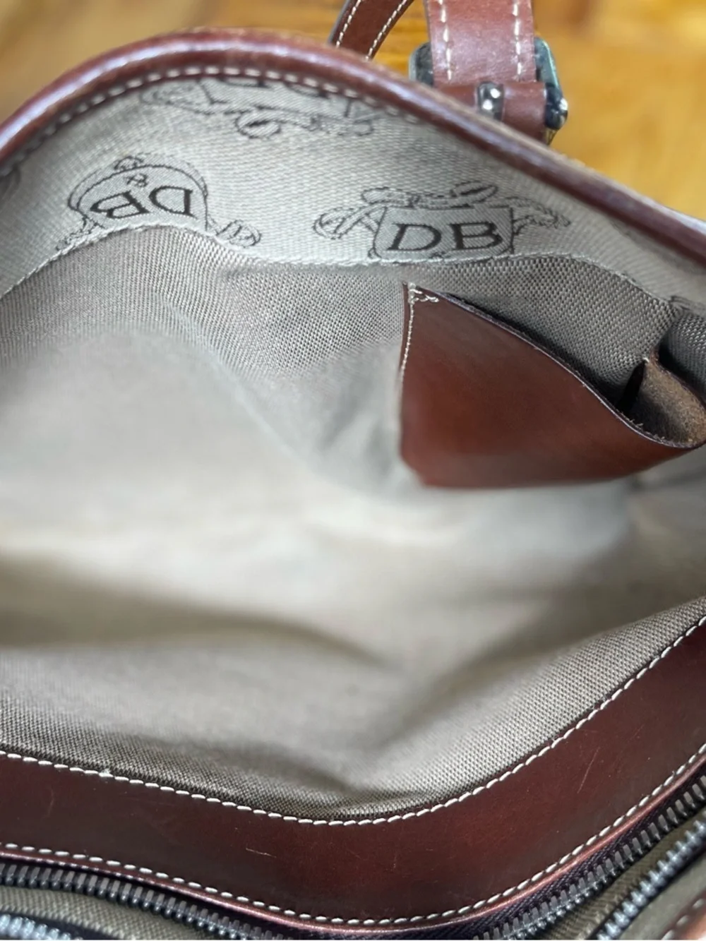 Dooney & Bourke Brown  work office Executive Satchel Signature Logo Canvas bag